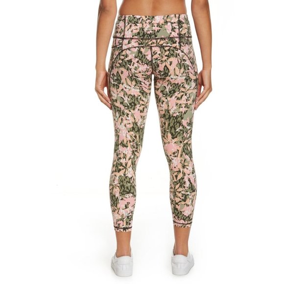 SWEATY BETTY Power Pocket 7/8 Leggings Green Floral Print XS $100 NEW - Picture 2 of 12